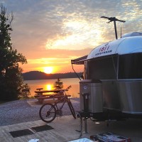 RV camping sunset
