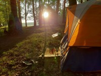camping tent sunrise